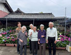 地域の方のお宅に紫陽花見学